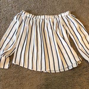 Striped off the shoulder top
